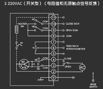220VAC開關型<a href='http://pllemiao.cn/Product/diefa/diandongdiefa/' target='_blank'>電動<a href='http://pllemiao.cn/Product/diefa/' target='_blank'>蝶閥</a></a>接線圖