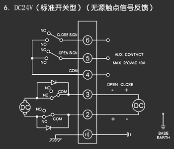 ＤＣ24Ｖ標準開關型<a href='http://pllemiao.cn/Product/diefa/diandongdiefa/' target='_blank'>電動<a href='http://pllemiao.cn/Product/diefa/' target='_blank'>蝶閥</a></a>接線圖